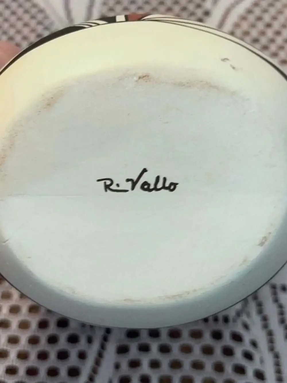 R. Vallo Native American Acoma Pueblo Hand-Painted Wedding Vase